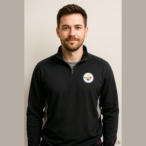 Steelers NFL Quarter Zip Pullover Performance Jacket